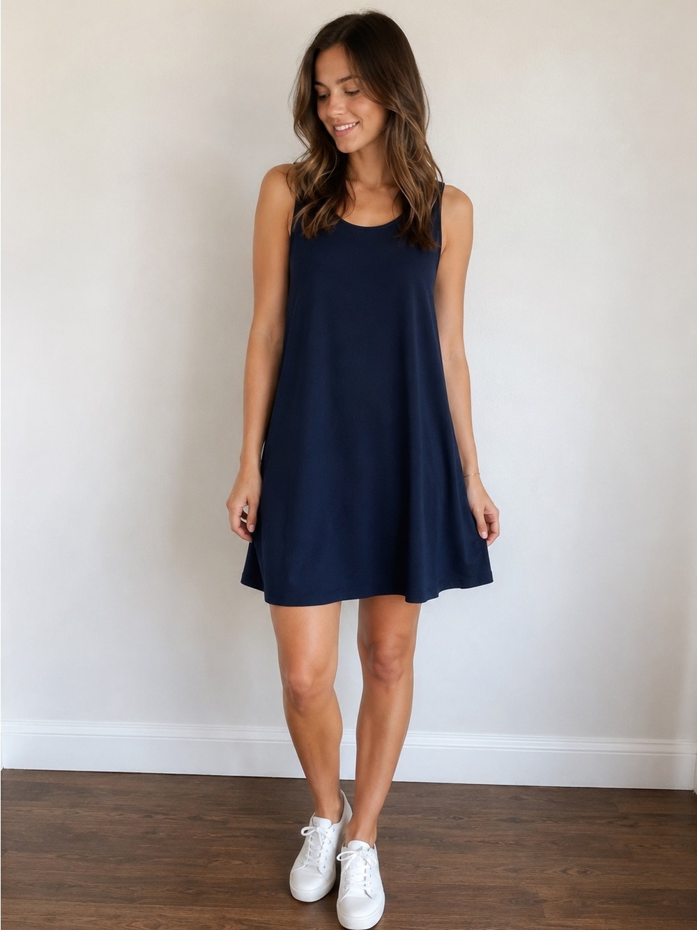 BCBG Generation Navy Sleeveless Shift Dress | NWT | Size Large